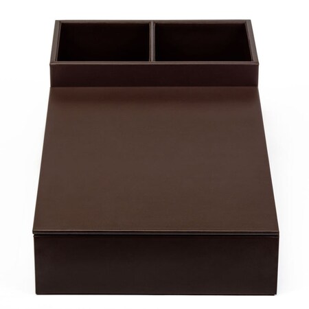 Dacasso Chocolate Brown Leatherette Coffee Condiment Organizer AG-3328